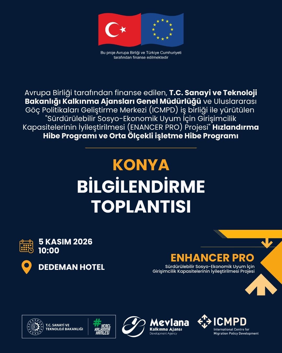 ENHANCER PRO Hızlandırma ve Orta Ölçekli İşletme Hibe Programı Bilgilendirme Toplantısı'na Davetlisi...