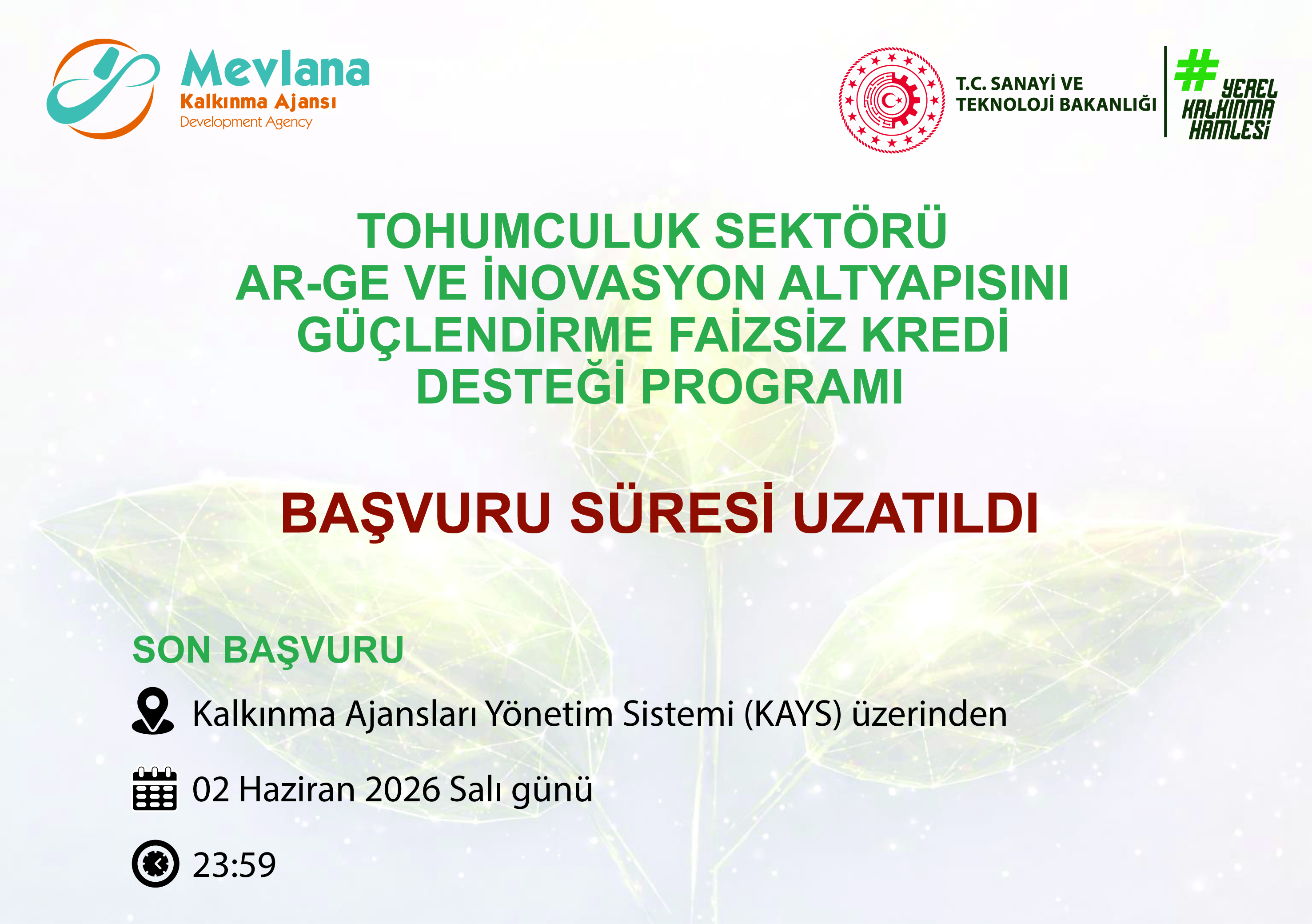 Tohumculuk Sektörü Ar-Ge ve İnovasyon Altyapısını Güçlendirme Faizsiz Kredi Desteği Programı Son Baş...